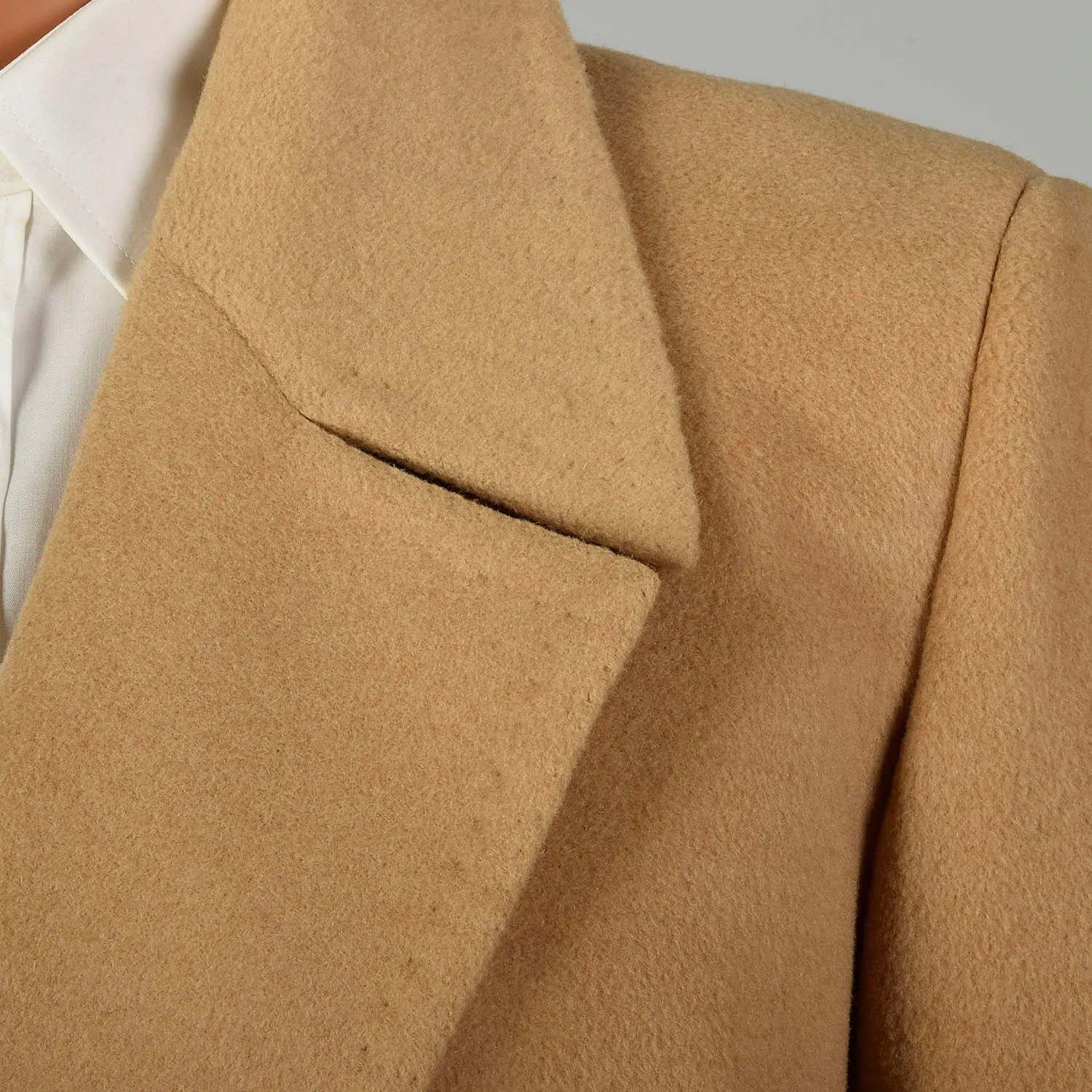 Large 1970s Coat Double Breasted Tan Winter Overcoat