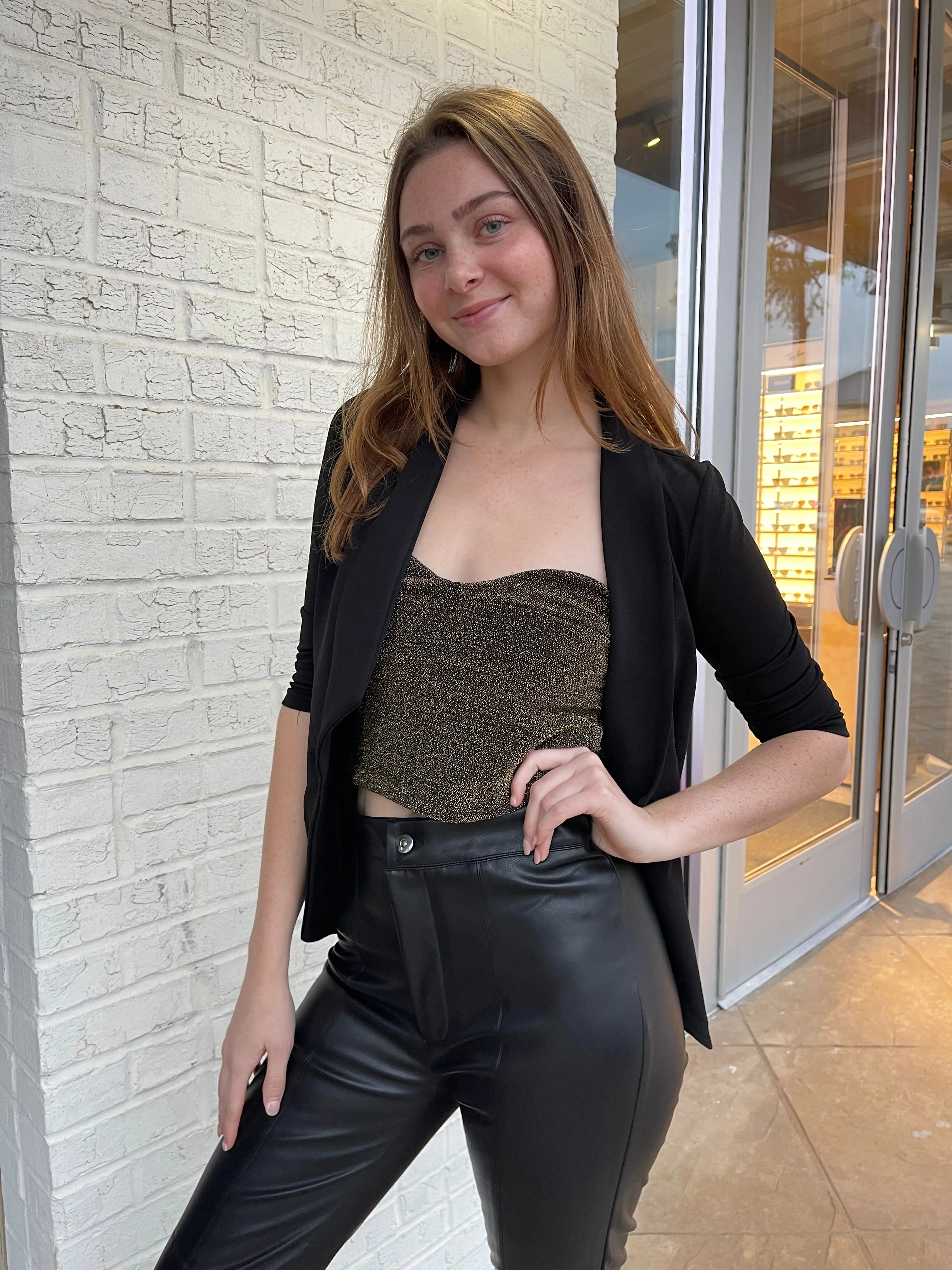 Late Night Strapless Crop Top