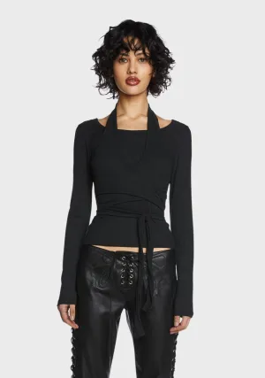 Layered Halter Ribbed Knit Top