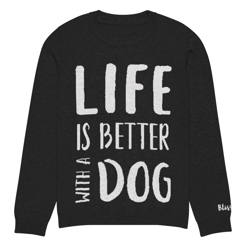 Life Is Better With A Dog Personalized Knit Sweater