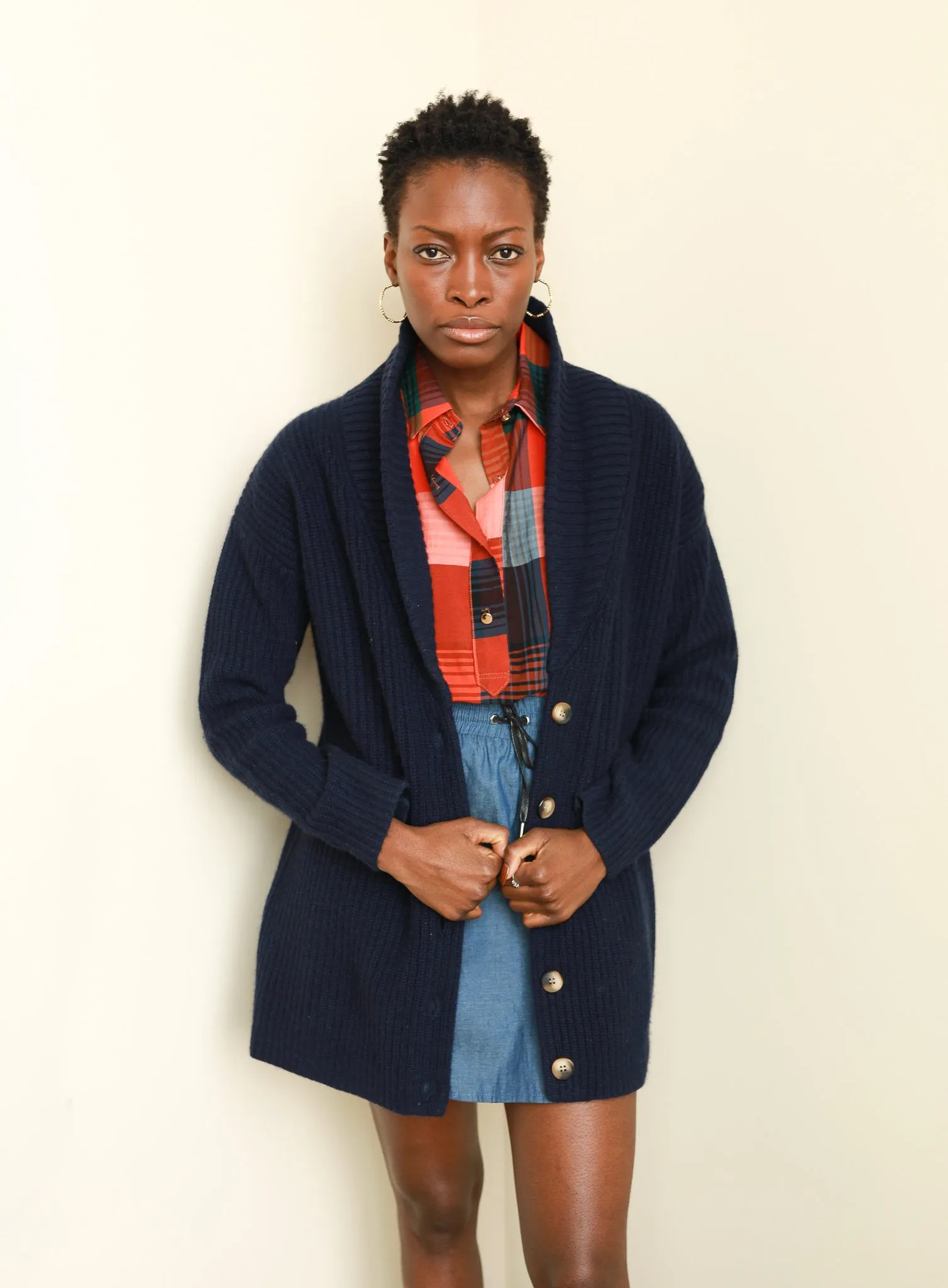 Light Blue Denim Track Skirt