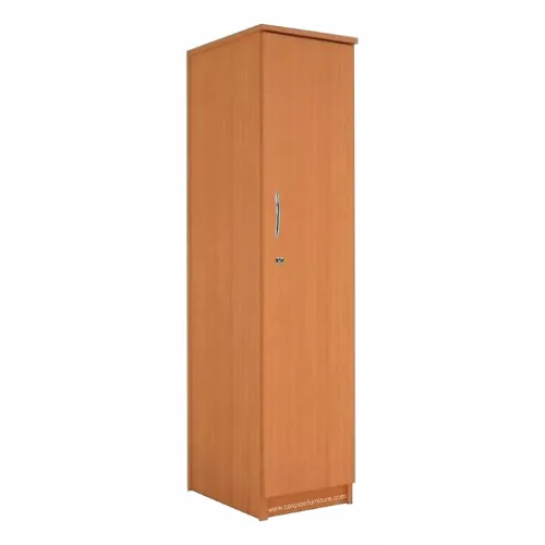 Light Brown Engineered Wood Single Door Wardrobe/Cupboard with 5 Shelves and 6 compartments