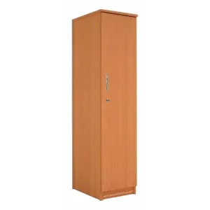 Light Brown Engineered Wood Single Door Wardrobe/Cupboard with 5 Shelves and 6 compartments