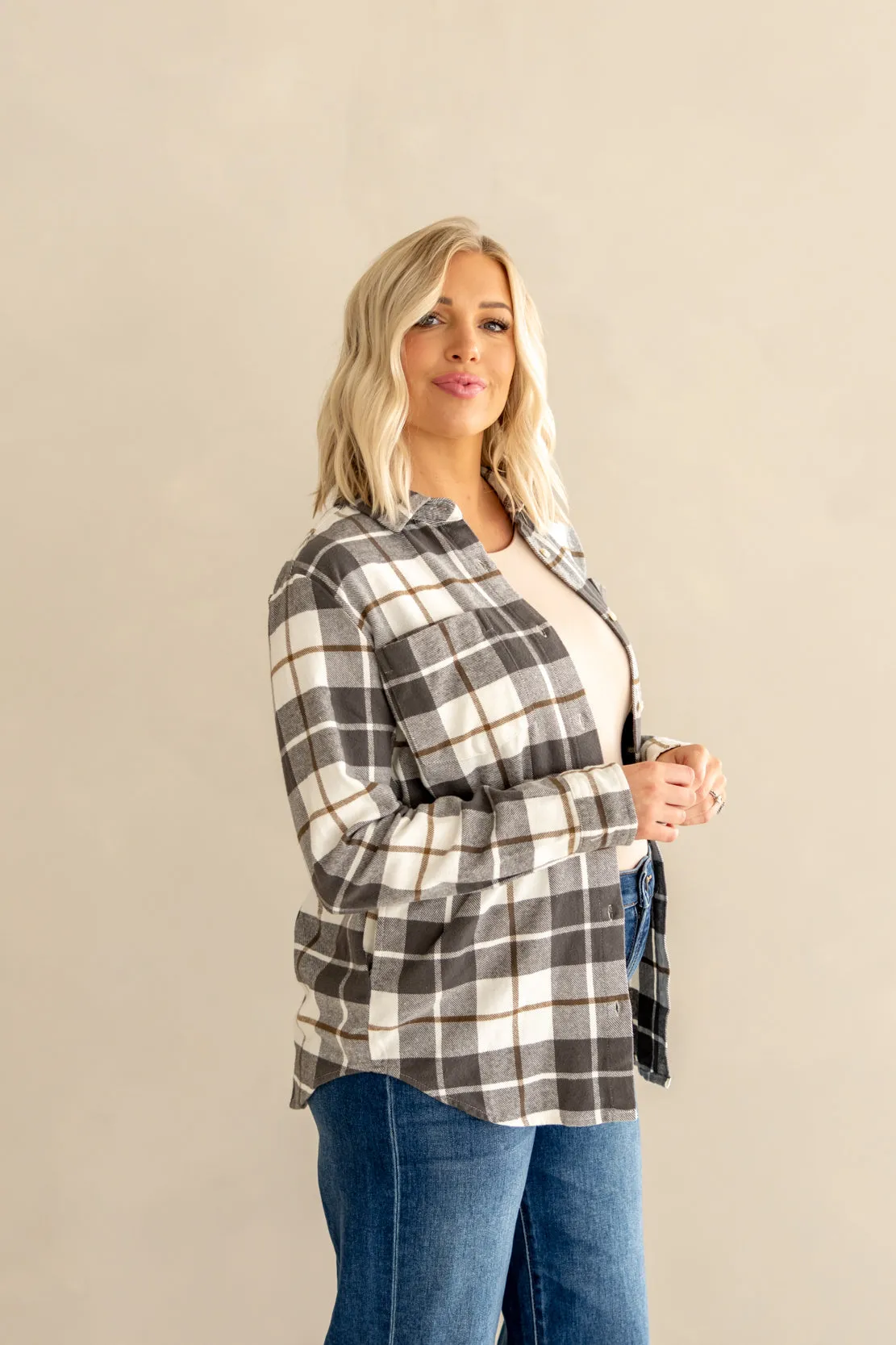 Lilou Plaid Shirt | Black/Olive