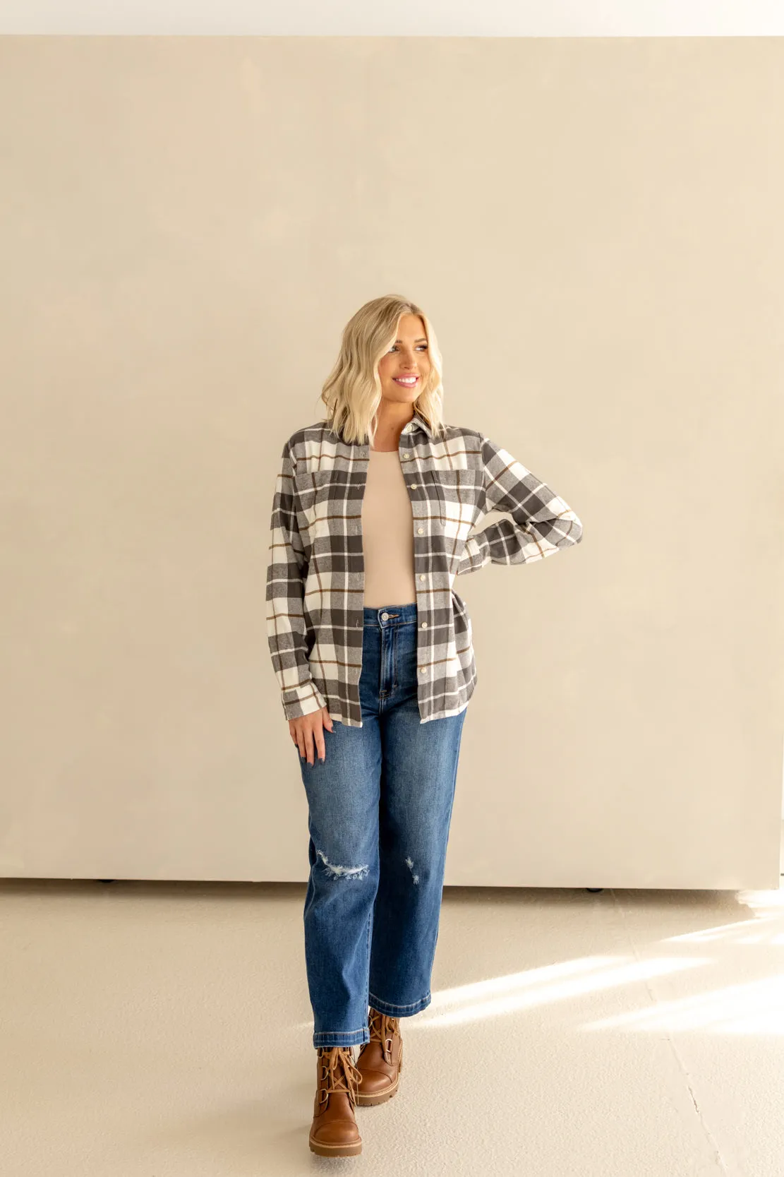 Lilou Plaid Shirt | Black/Olive