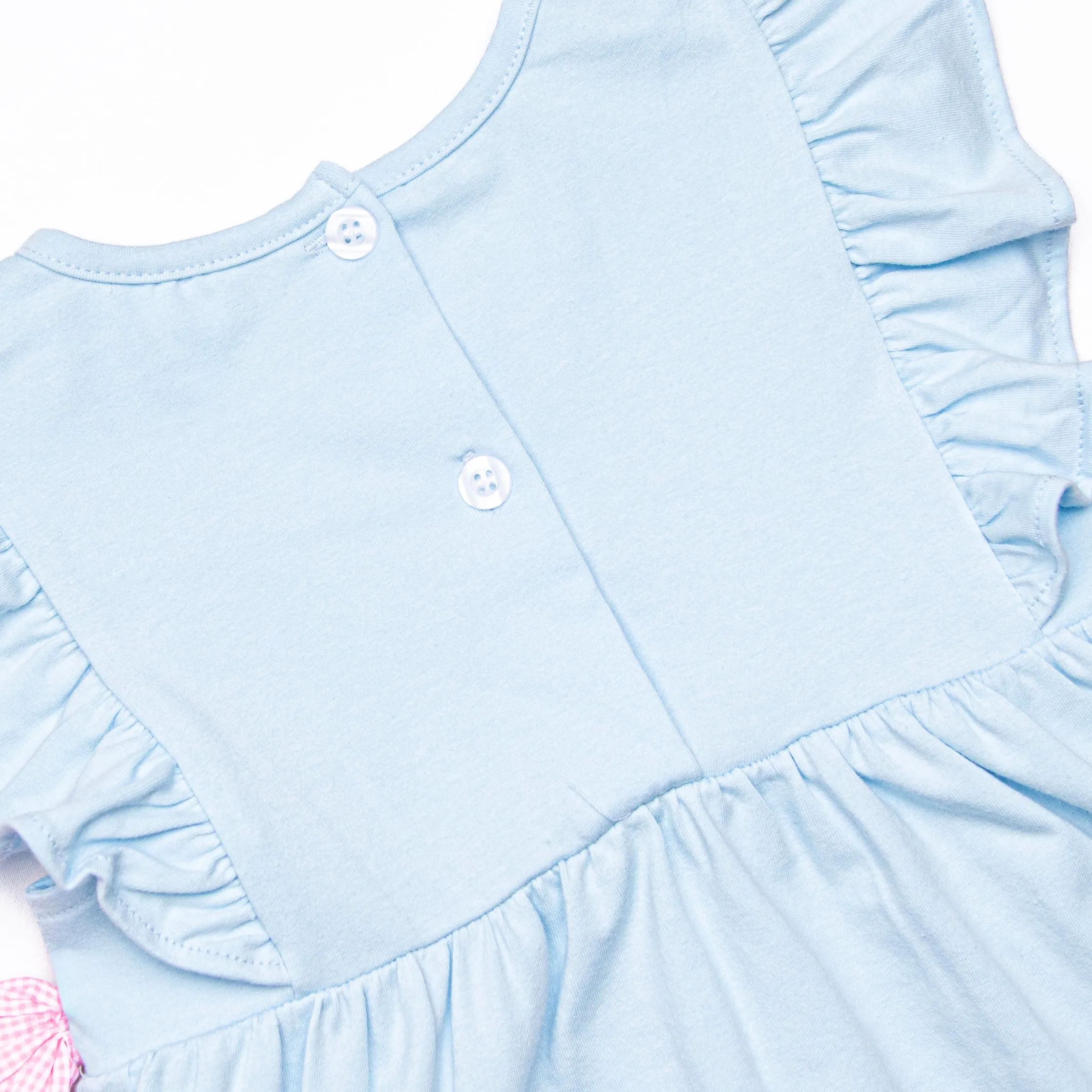 Little Artist Applique Side Tie Dress, Blue