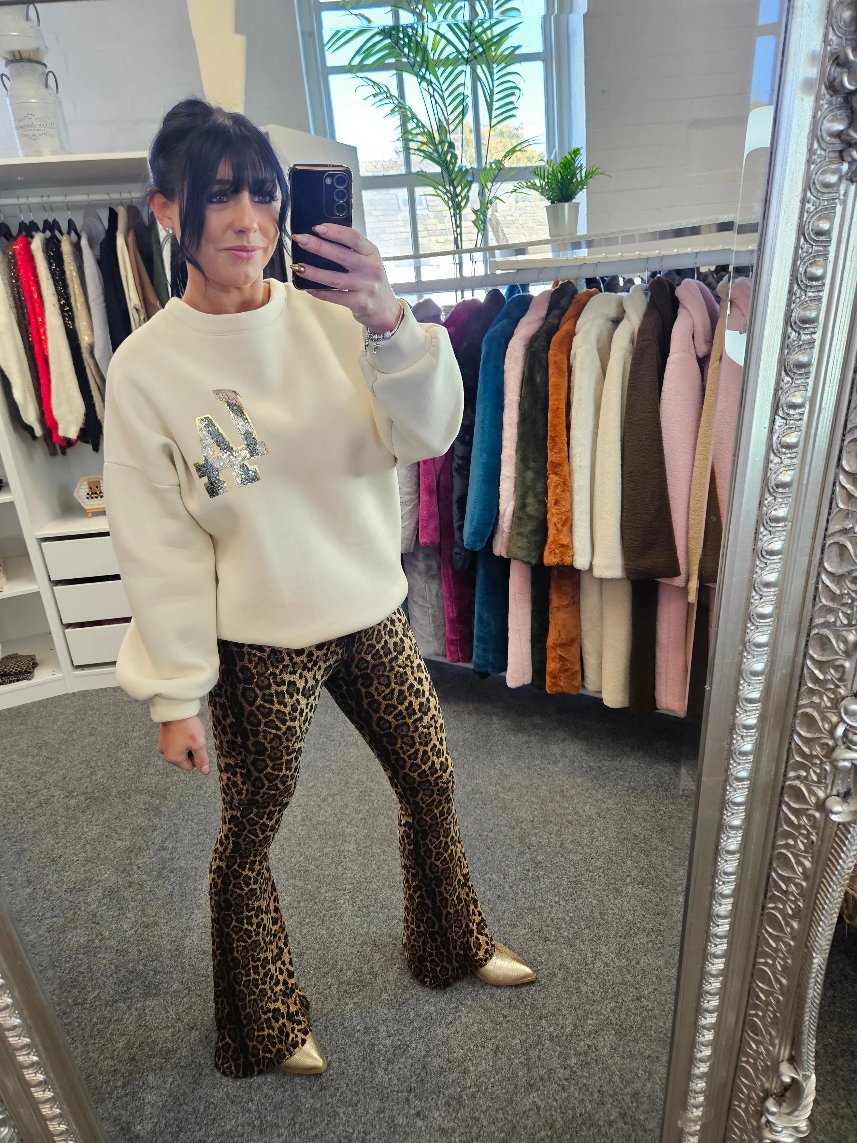 Lizzy Leopard Flared Leggings (Soft Touch) - (choose your Size)