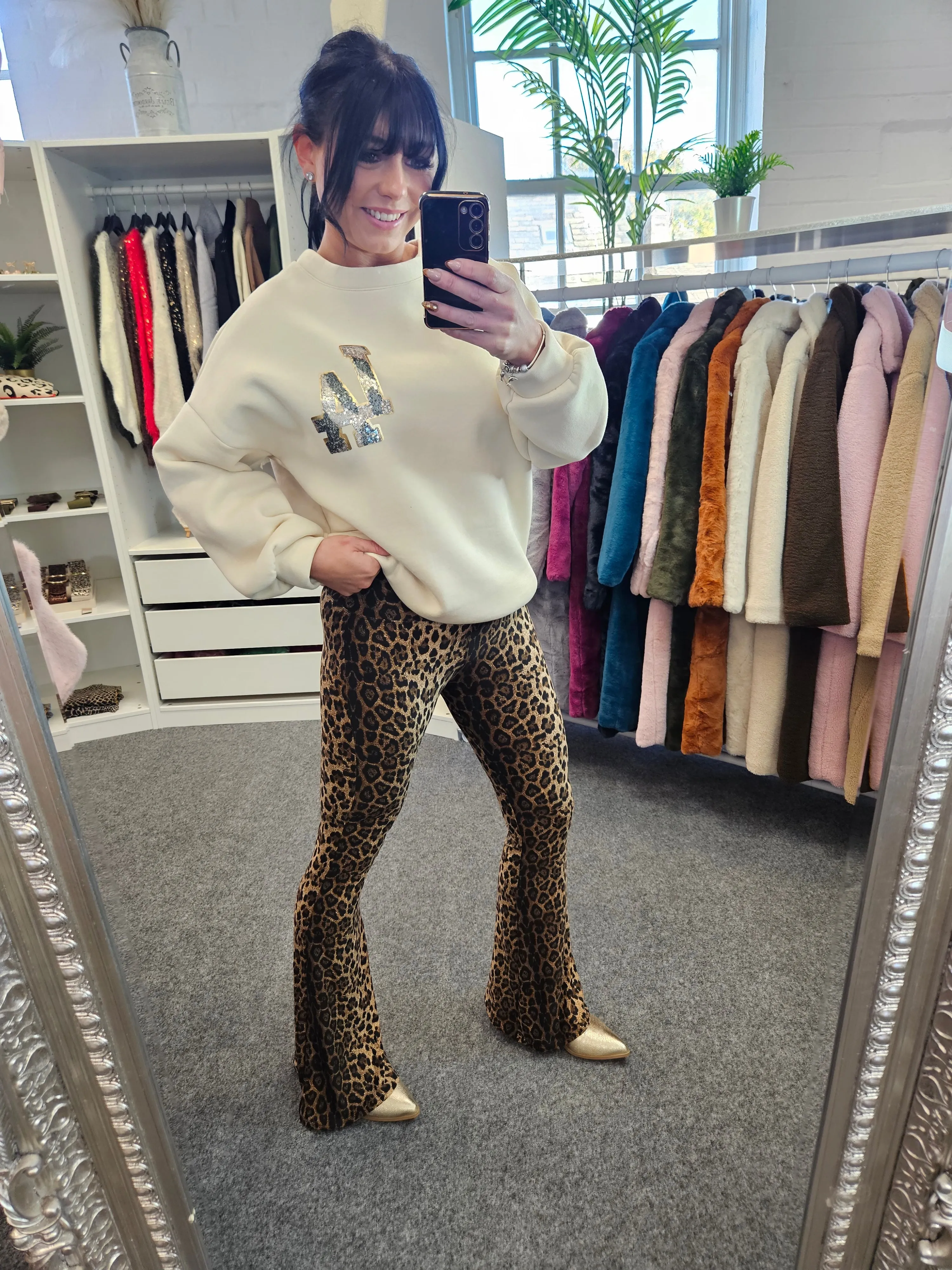 Lizzy Leopard Flared Leggings (Soft Touch) - (choose your Size)
