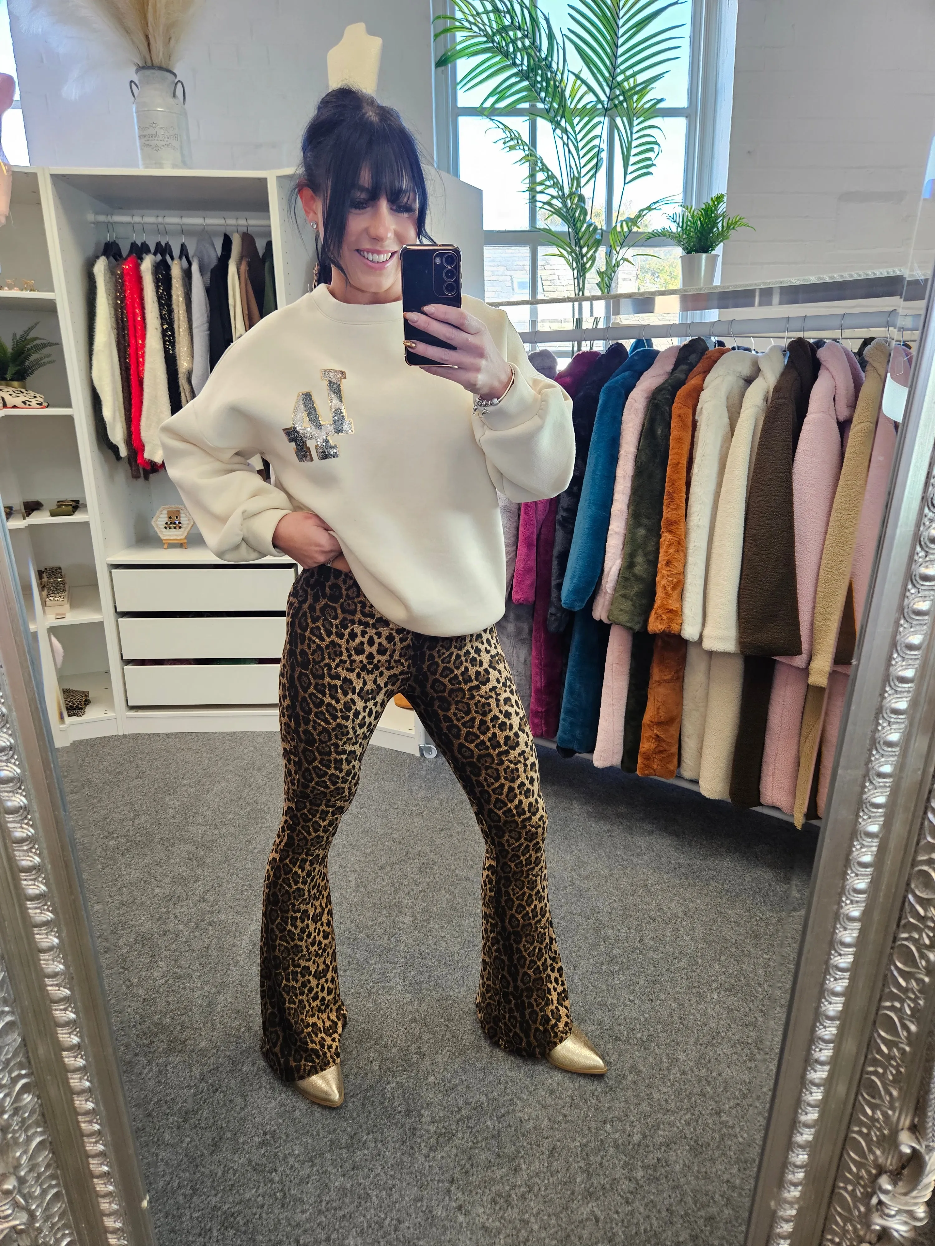 Lizzy Leopard Flared Leggings (Soft Touch) - (choose your Size)