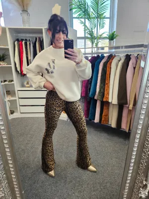 Lizzy Leopard Flared Leggings (Soft Touch) - (choose your Size)