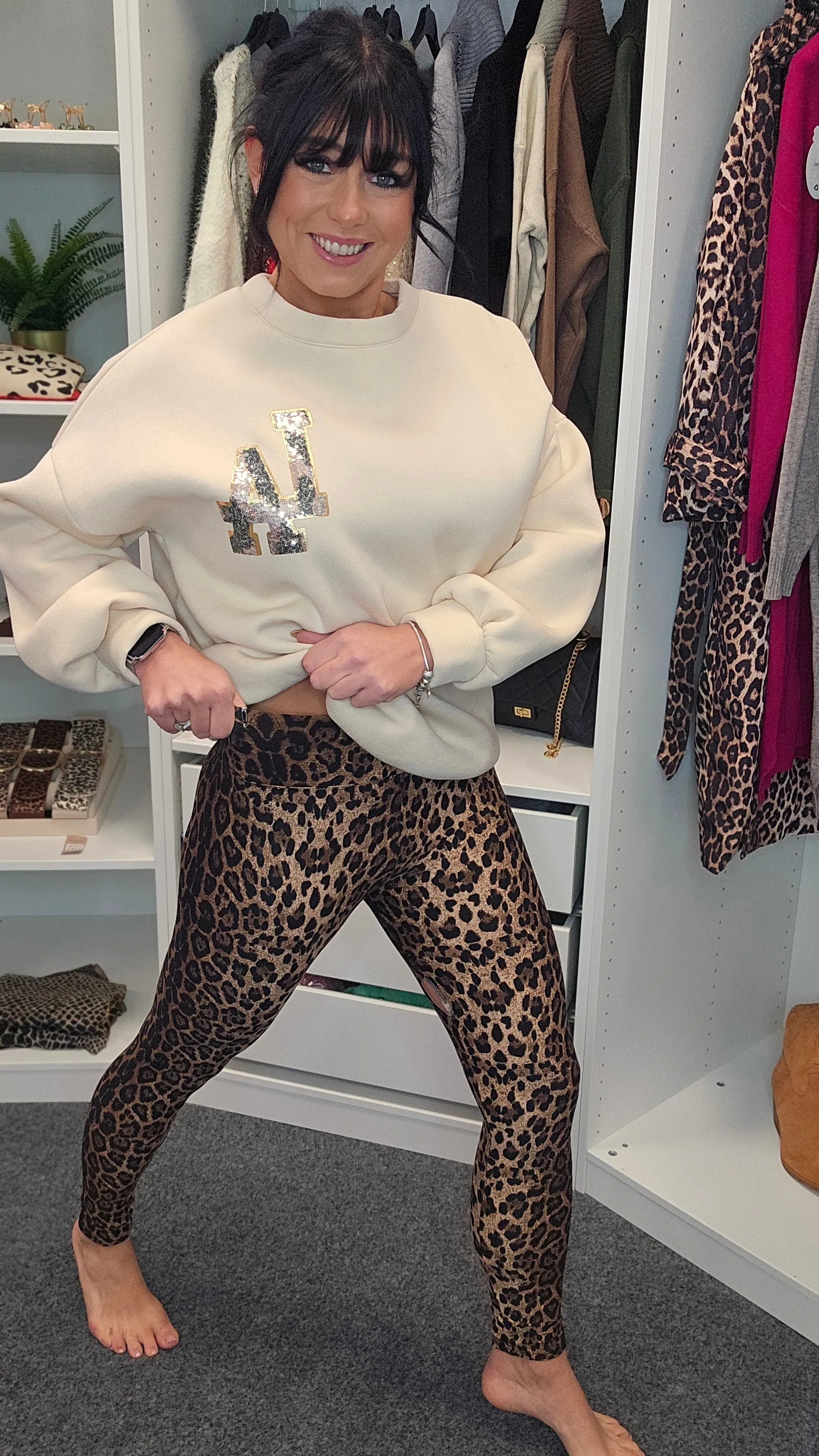 Lizzy Leopard Leggings (Soft Touch) - (choose your Size)