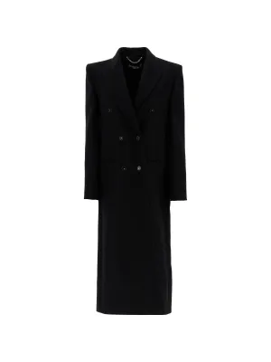 Long Double-Breasted Wool Coat