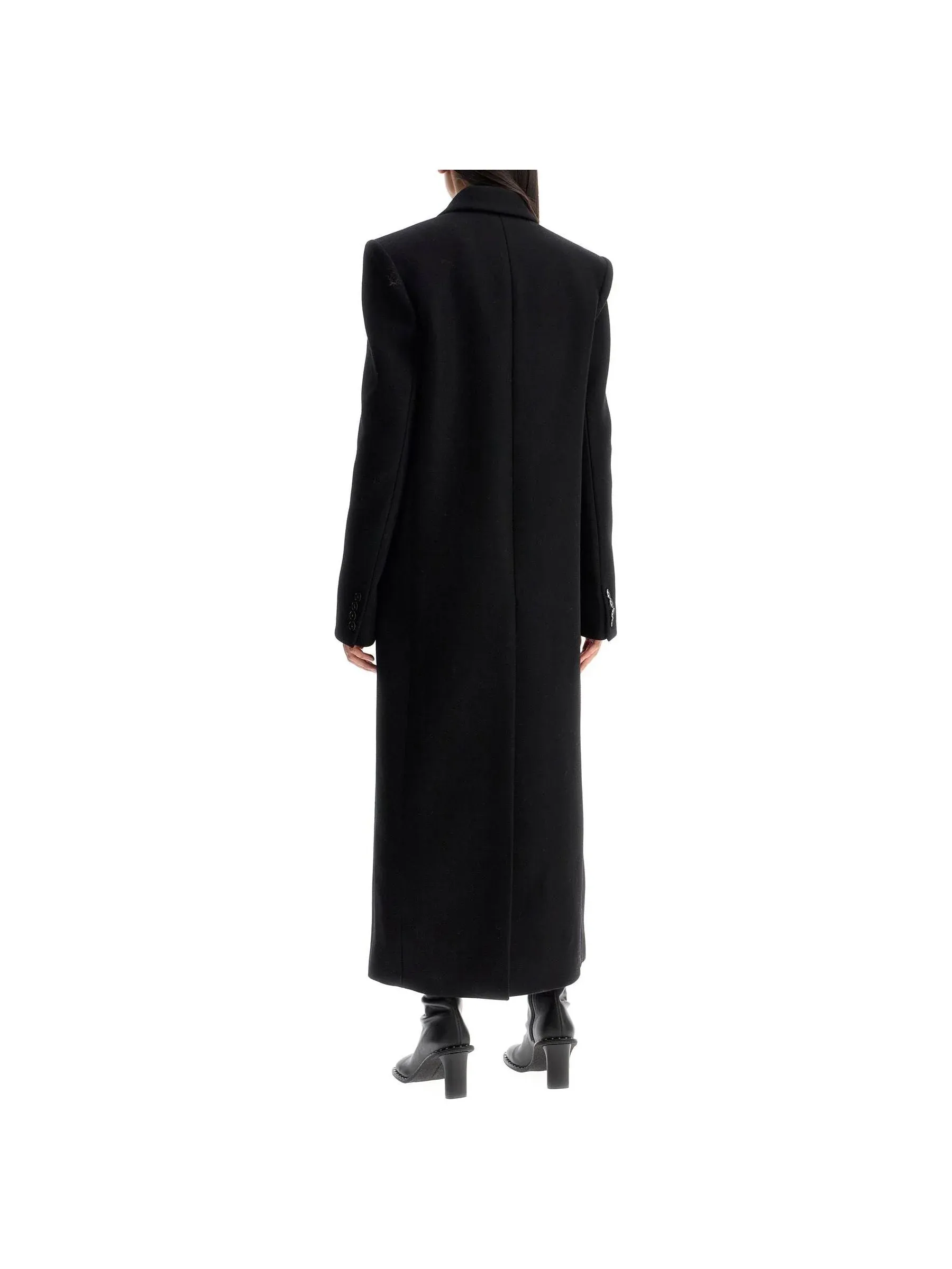 Long Double-Breasted Wool Coat