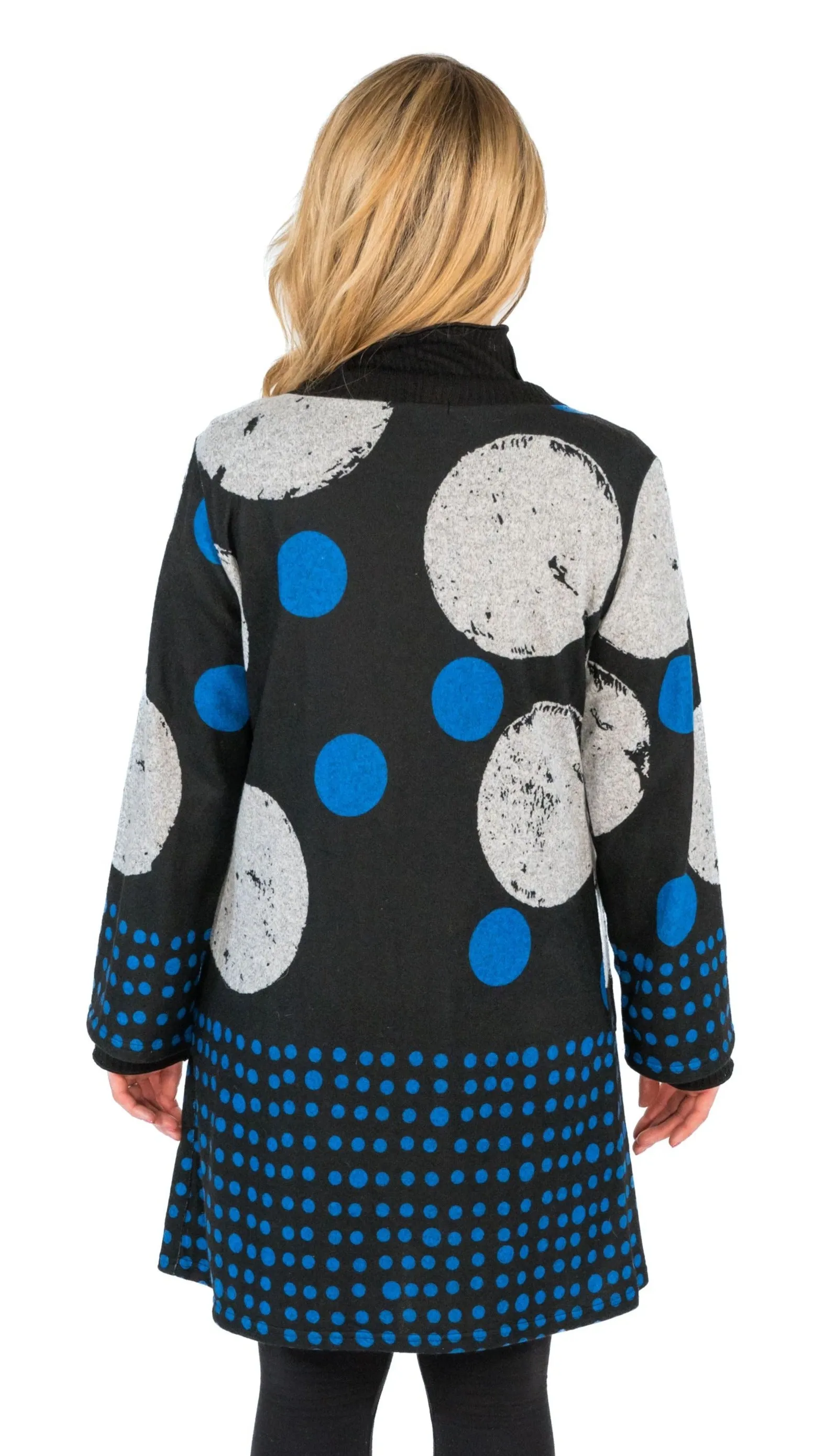 Long Polka Dot Print Cardigan