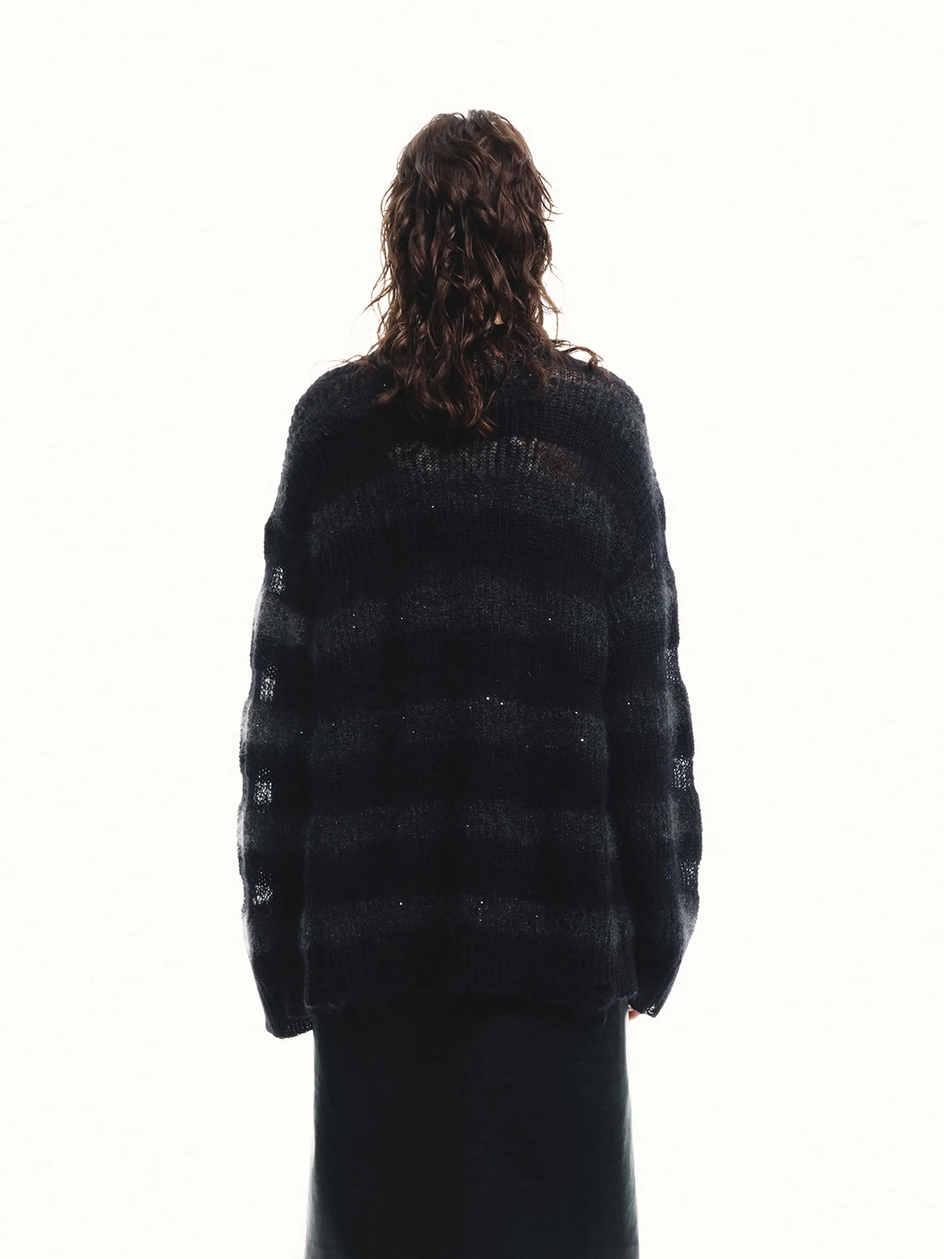 Loose Distressed Knit Cardigan
