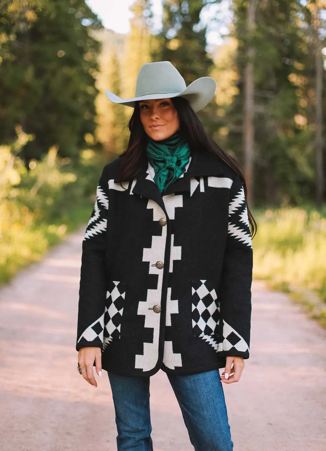 Los Ojos Wool Car Coat