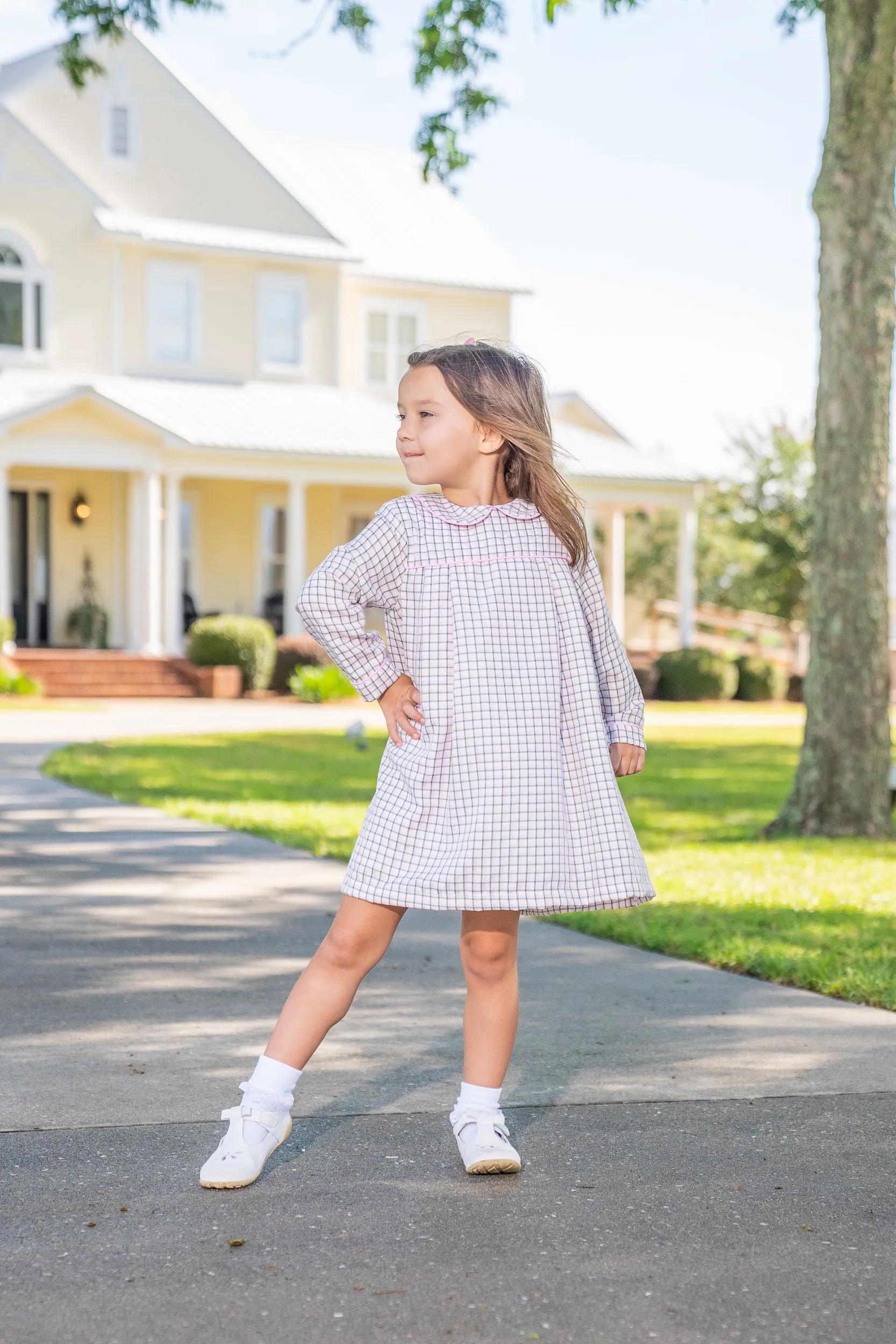 Lottie Pink and Green Windowpane Dress