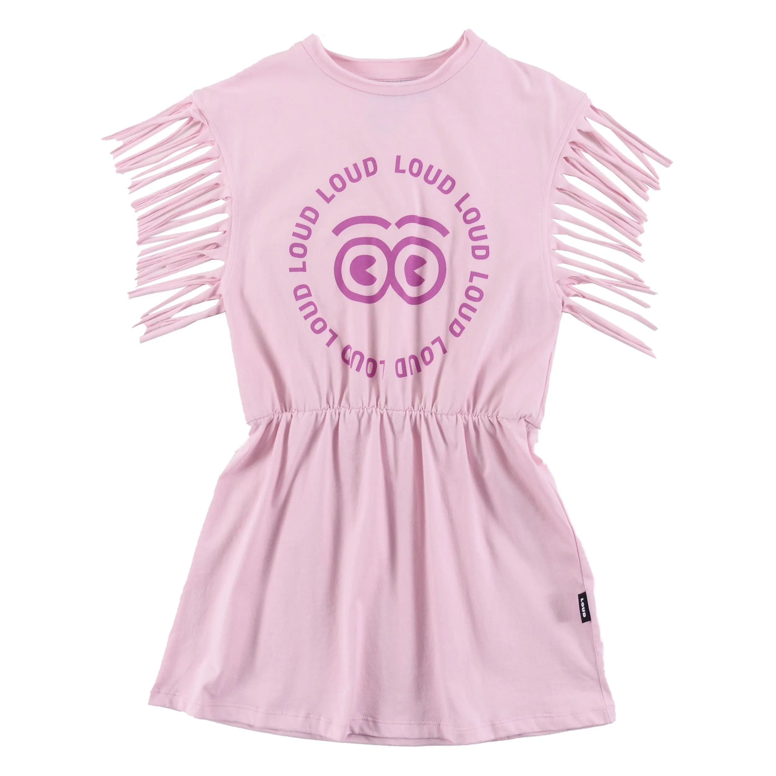 Loud T-Shirt Fringed Dress-Soft Pink
