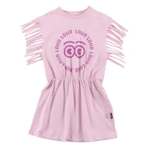 Loud T-Shirt Fringed Dress-Soft Pink