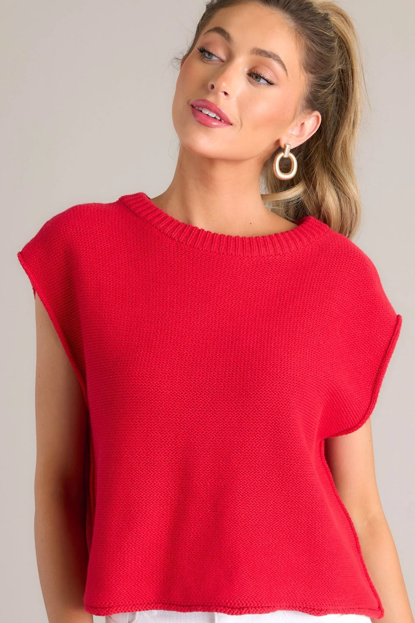 Love Like Ours 100% Cotton Red Sweater Top