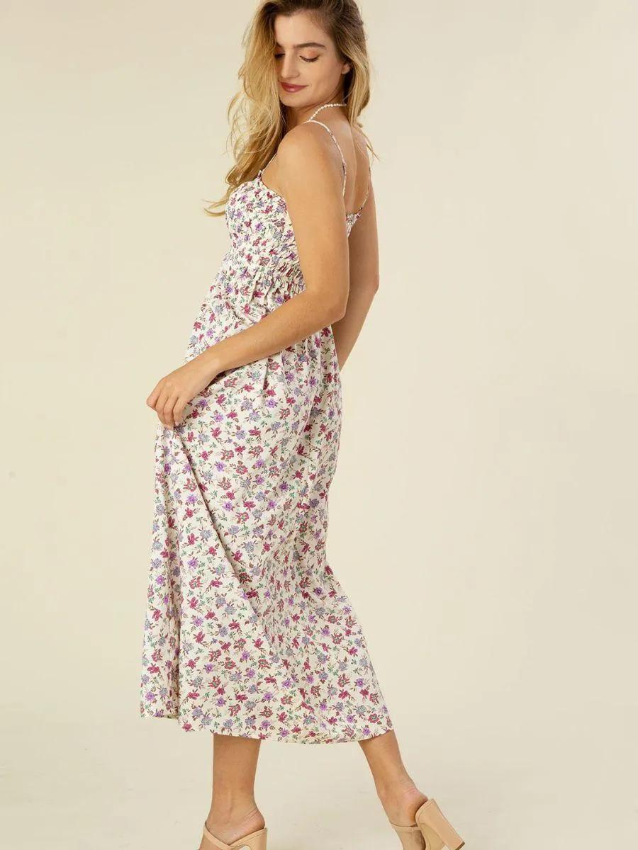 Love My Purple Floral Smocked Maxi Sundress
