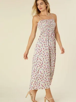 Love My Purple Floral Smocked Maxi Sundress