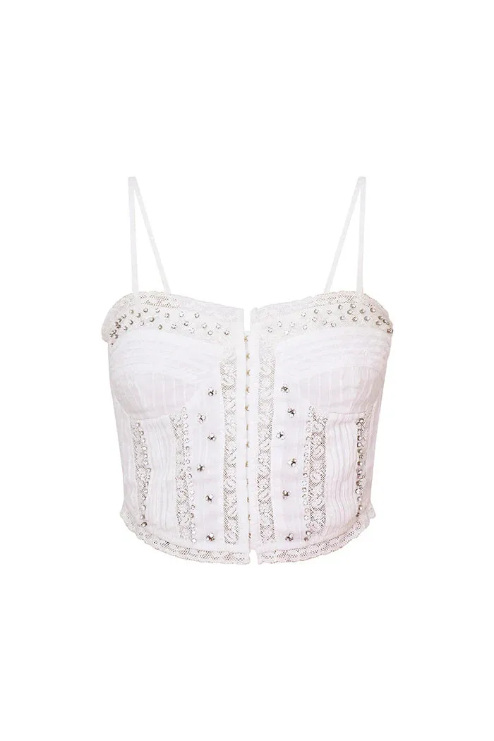 Loveshackfancy Embellished Rosabella Top