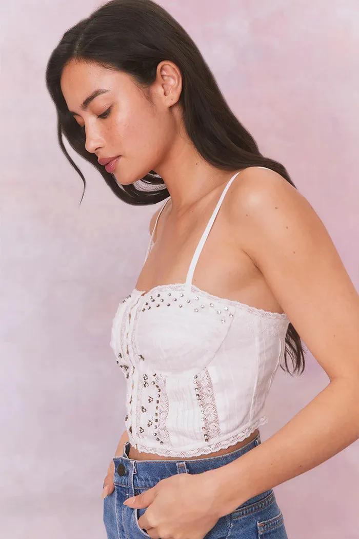 Loveshackfancy Embellished Rosabella Top