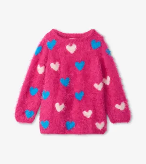 Lovey Hearts Fuzzy Sweater | Hatley