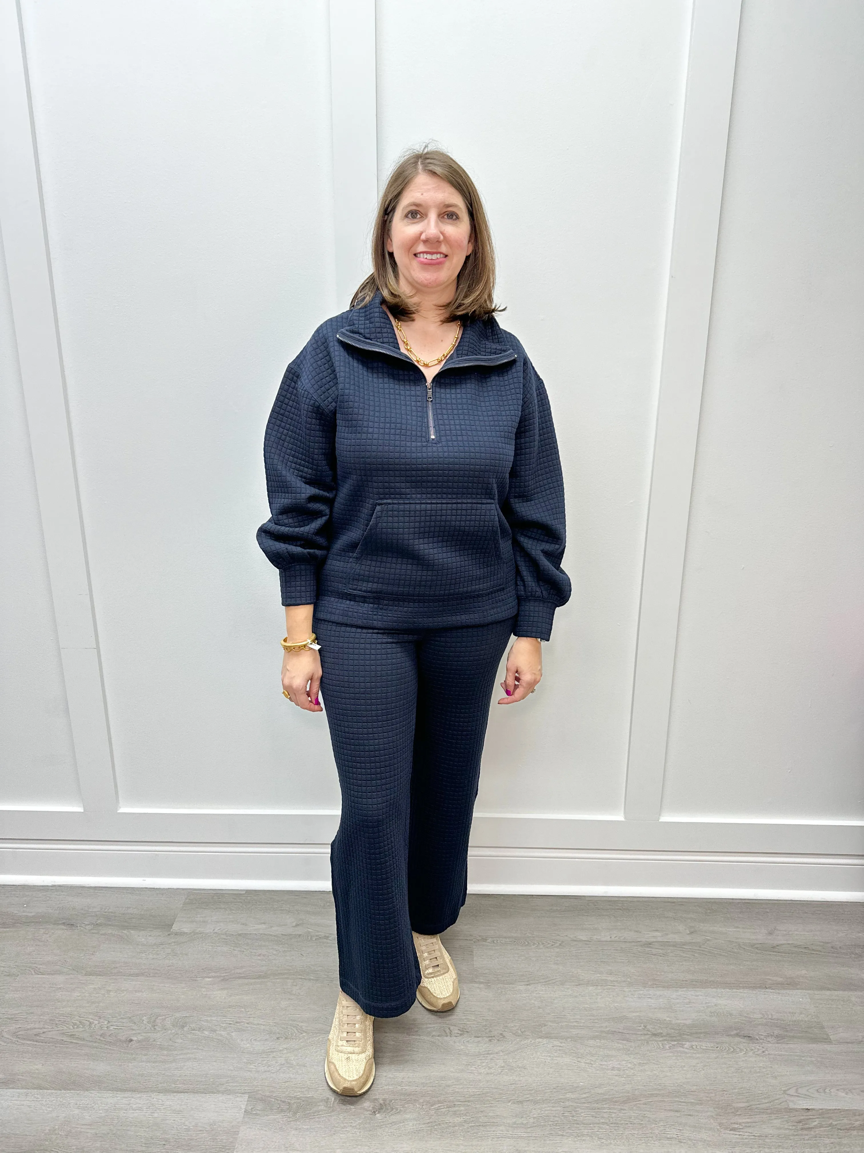 L/S Kangaroo Top W/ 1/2 Zipper - Night Sky