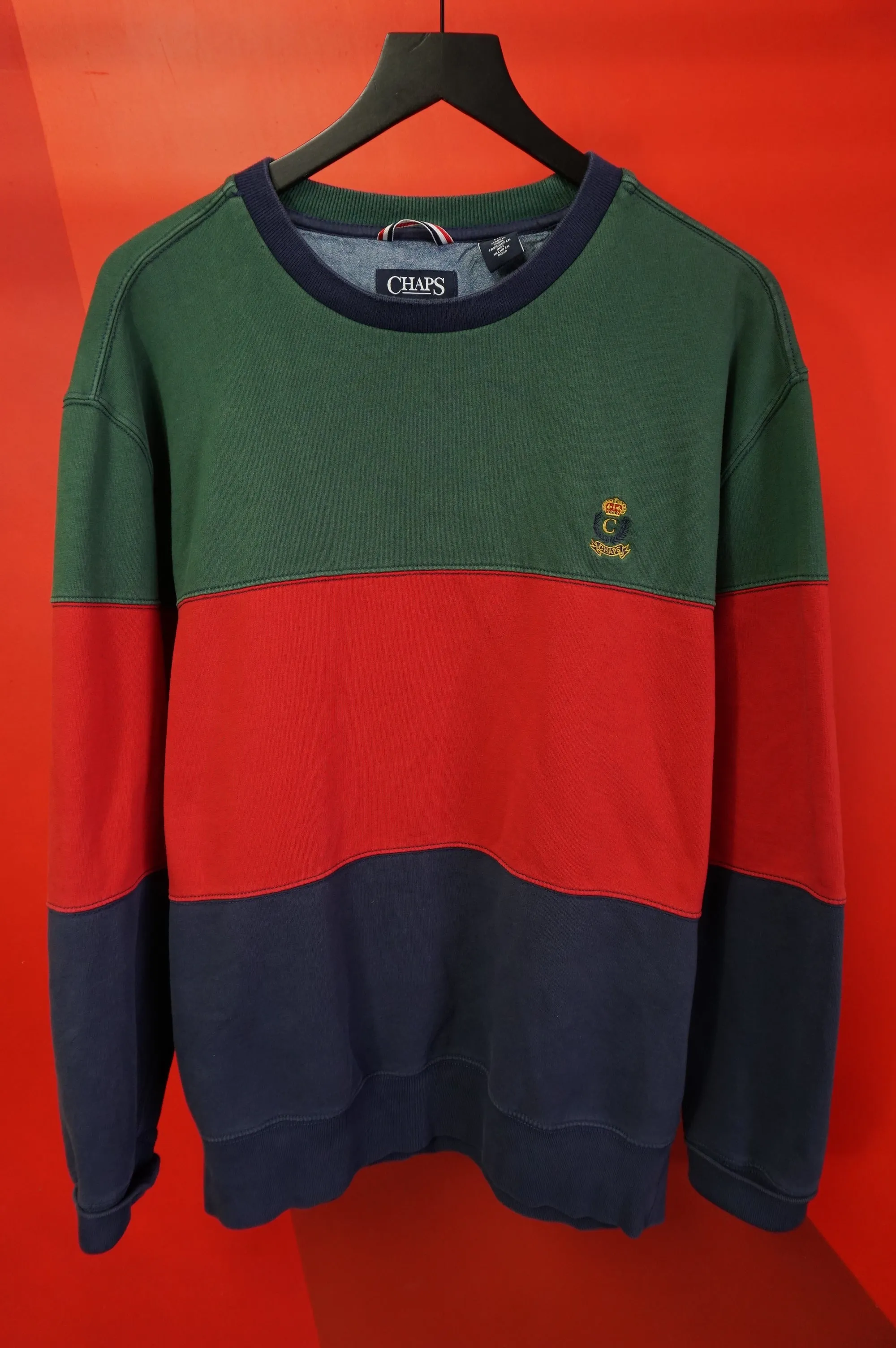 (L/XL) Chaps Ralph Lauren Striped Crewneck