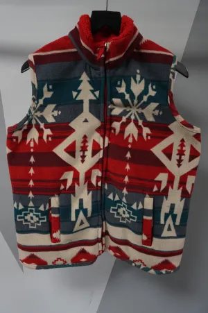 (M) Aztec Christmas Fleece Vest