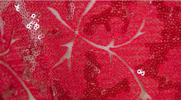 Magic Q gorgeous luxury red lace cutout autumn jacket- Imo