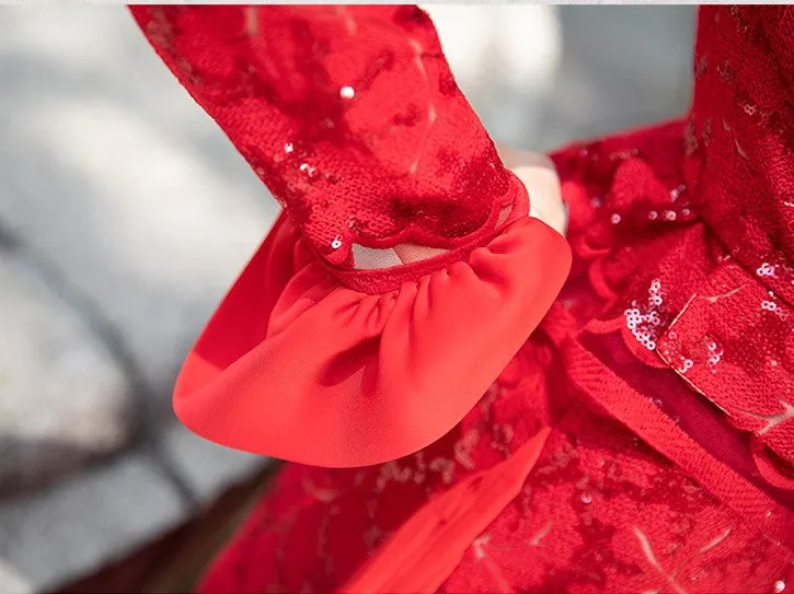 Magic Q gorgeous luxury red lace cutout autumn jacket- Imo