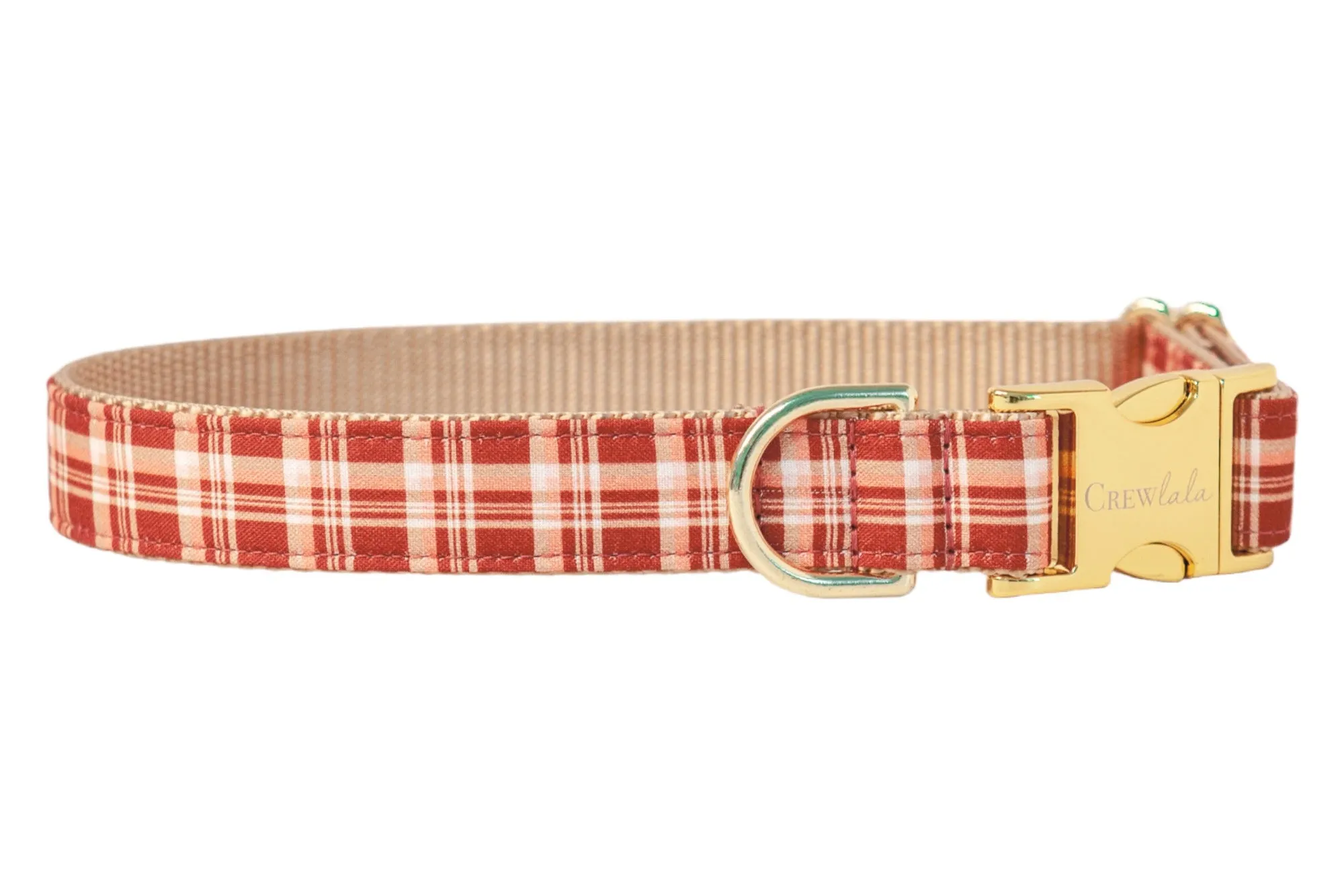 Maple Plaid Belle Bow Dog Collar