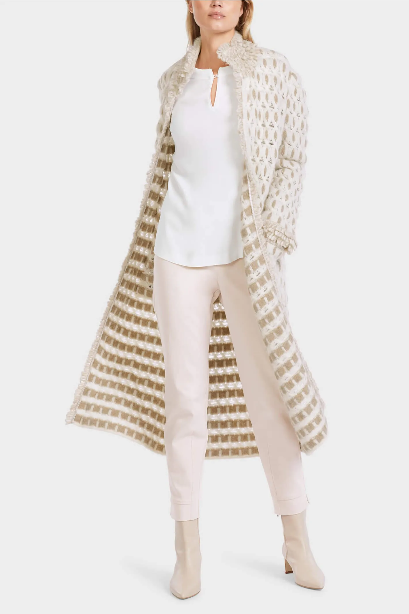 Marc Cain Collections VC 11.19 M46 110 Off White Knitted Coat