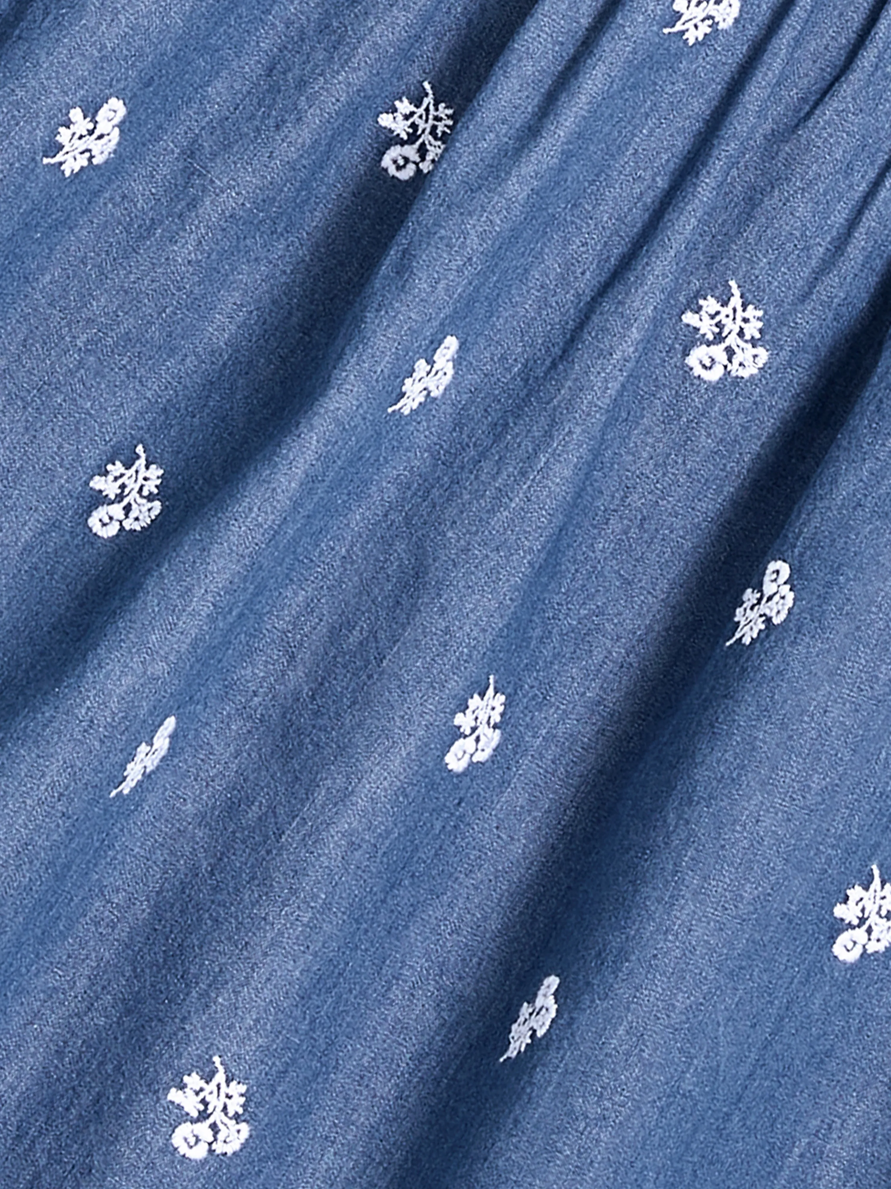 Maren Top in Embroidered Chambray