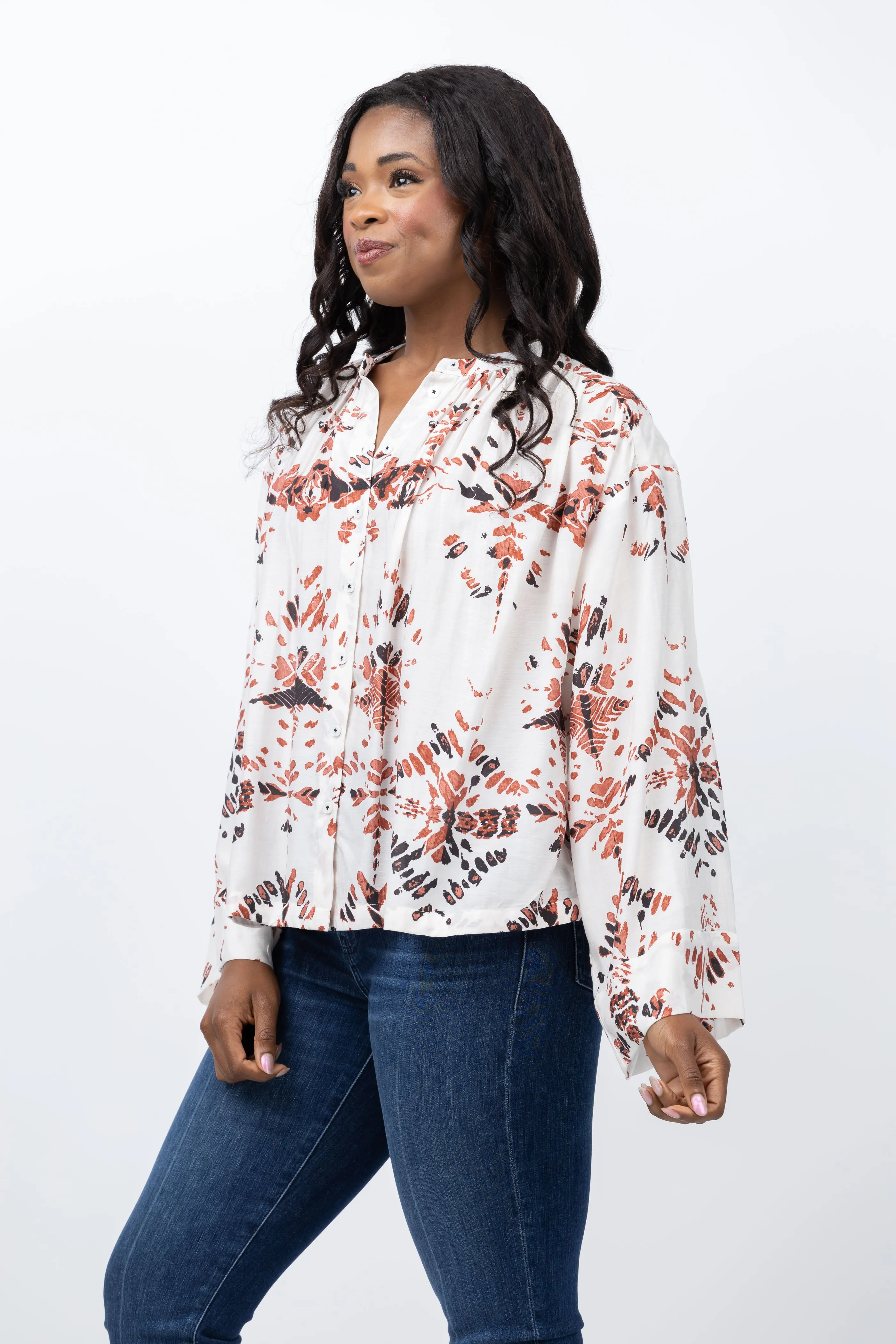 Maria Cher Ceibo Nage Blouse in Bordeaux Shibor