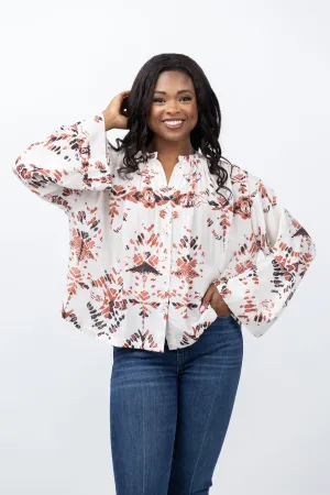 Maria Cher Ceibo Nage Blouse in Bordeaux Shibor