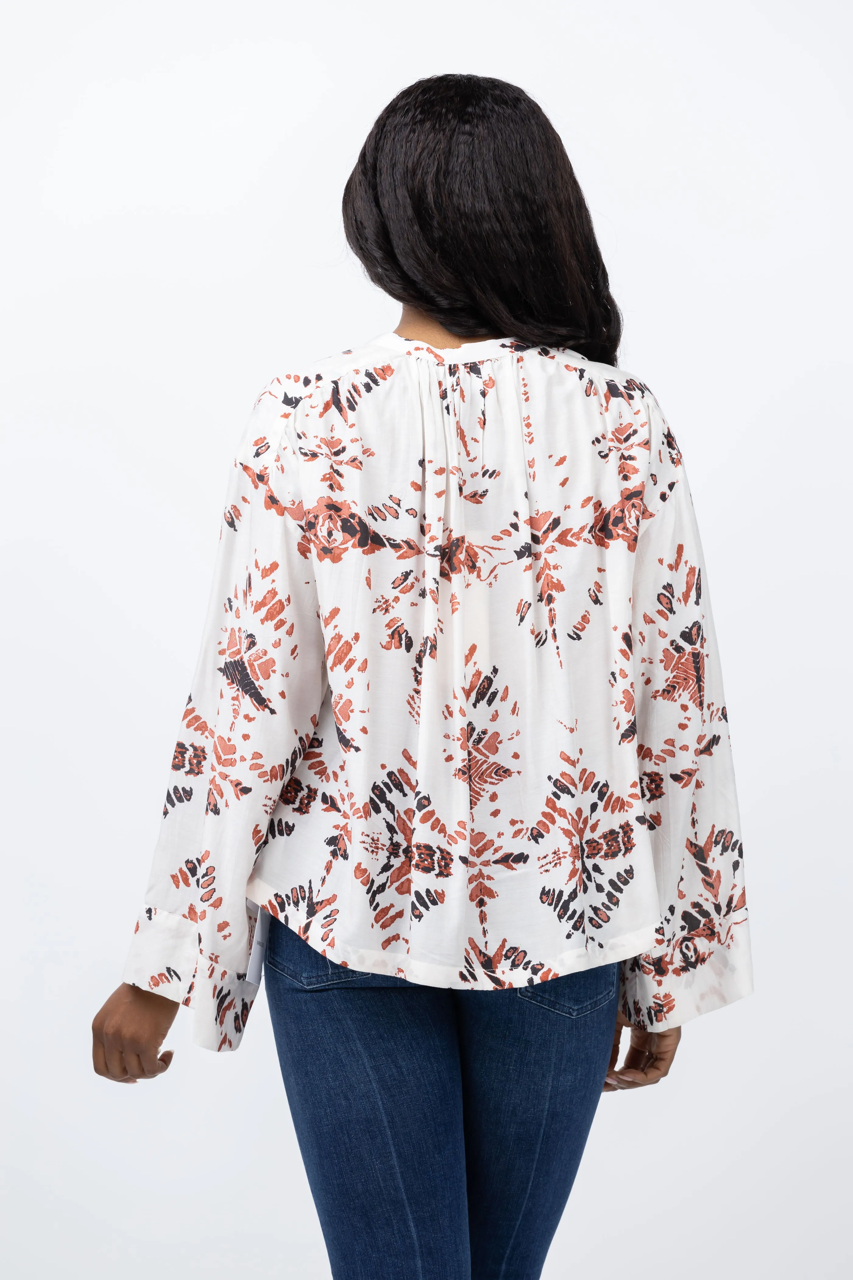 Maria Cher Ceibo Nage Blouse in Bordeaux Shibor