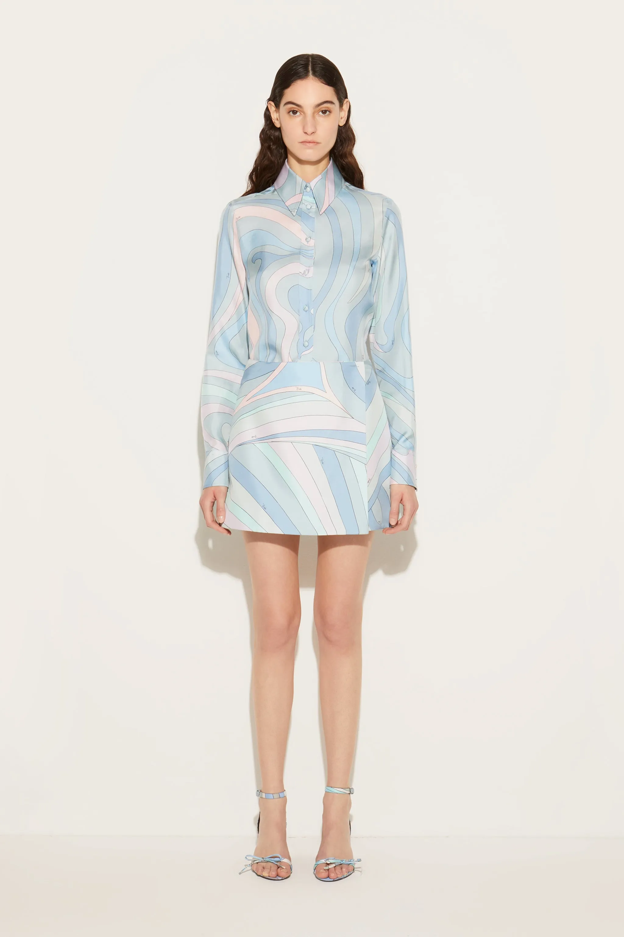 Marmo-Print Silk-Twill Shirt