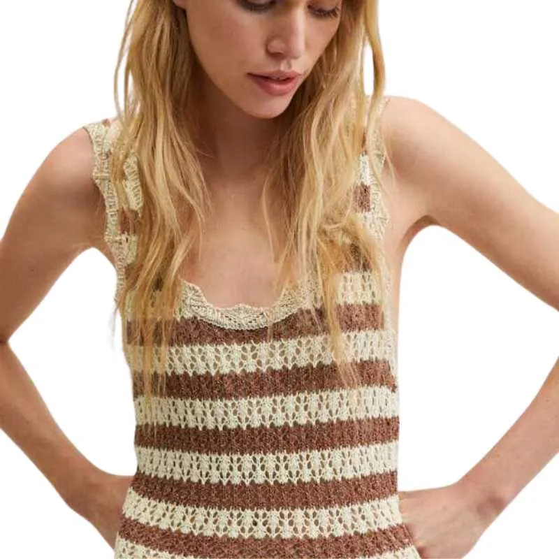 Maxi Sleeveless Striped Knit Dress