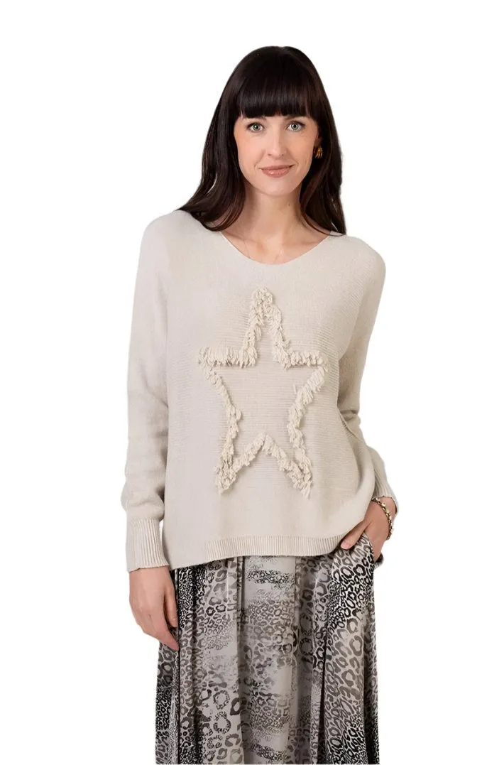 Me and Gee Shaggy Star Sweater