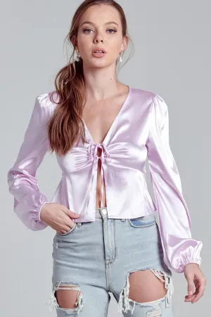 Megan Satin Long Sleeve
