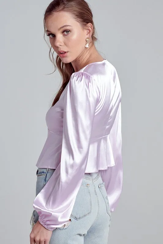 Megan Satin Long Sleeve