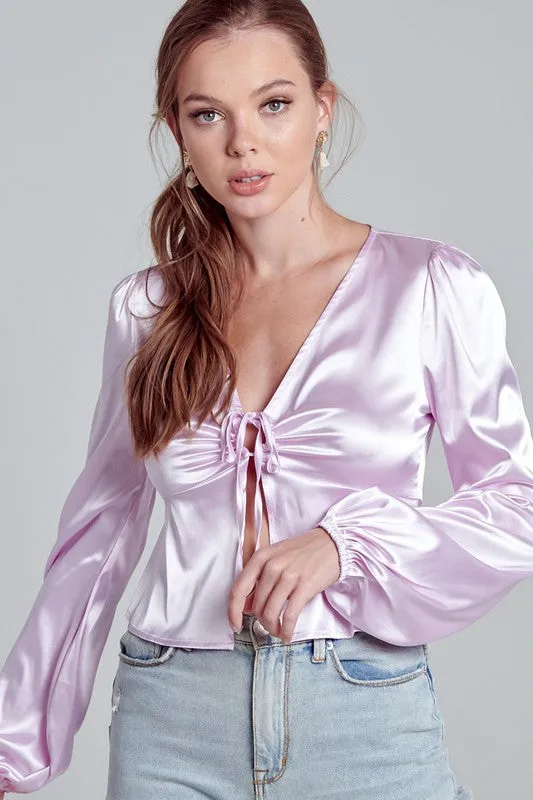 Megan Satin Long Sleeve
