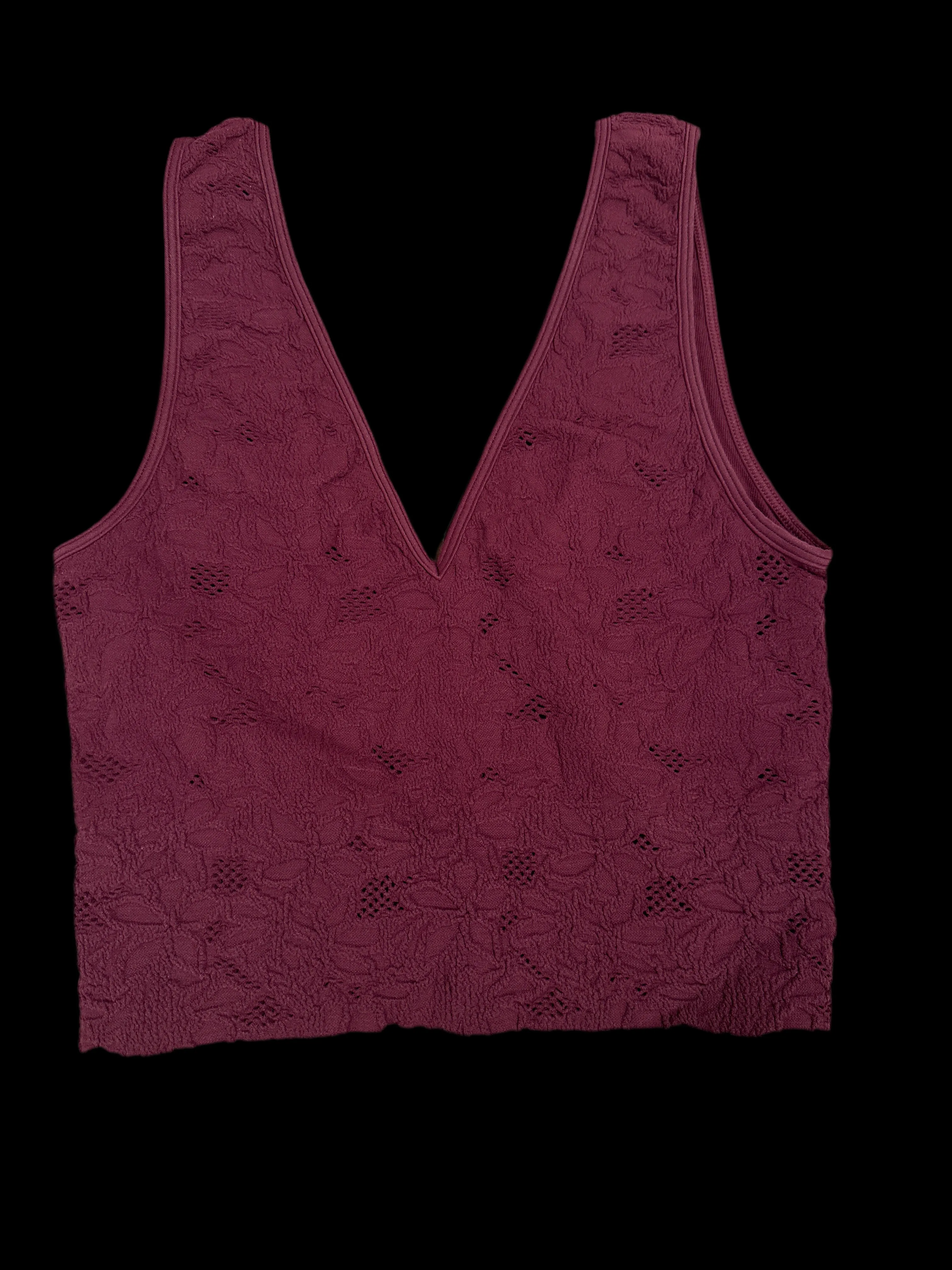 Melody V-Neck Textured Bralette - Plum