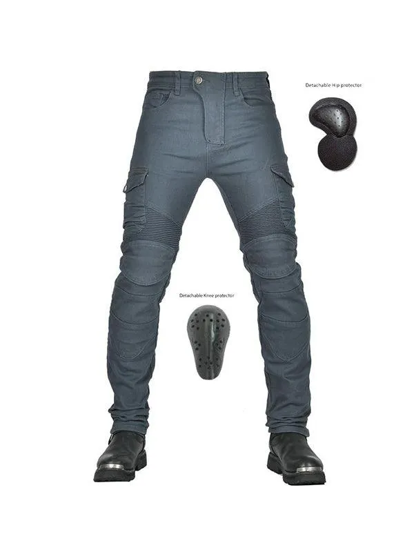 Men's Casual Motorcycle Riding Denim Pants Motorbike Anti-Fall Racing Pants with CE Certified Protective Gear All-Season
