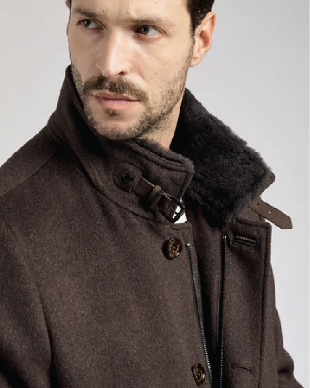 Men'S Fabric Coat - Brown