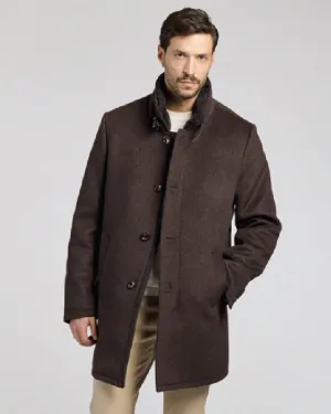 Men'S Fabric Coat - Brown